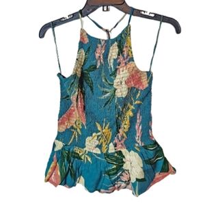 Patrons of Peace Floral Halter Top Women's Size Medium NWOT